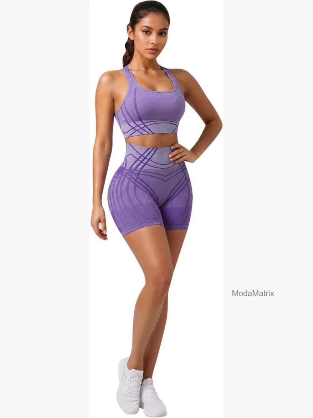 Seamless Workout Set 2 Piece Sports Bra & Biker Shorts Gym Activewear Matching